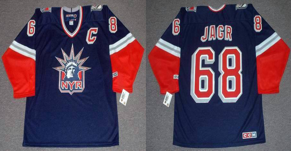 2019 Men New York Rangers #68 Jagr blue CCM NHL jerseys->new york rangers->NHL Jersey